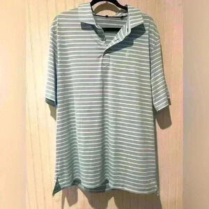 Stitch men’s athletic golf polo size xl blue & white stripe like new !